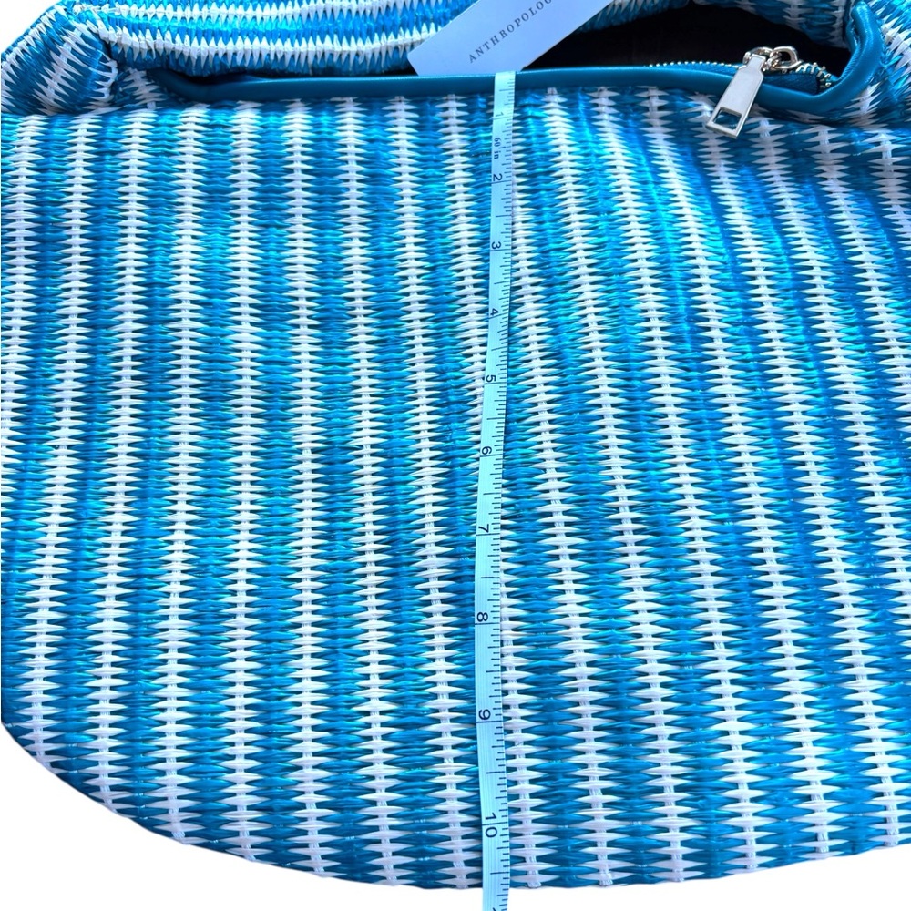 NWT Melie Bianco Anthropologie Brigitte Striped Raffia Large Beachy Bag Summer - Picture 10 of 15